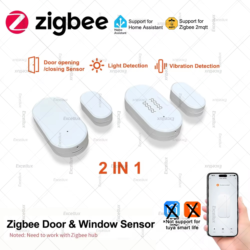 Home Security Guard - Zigbee 3.0 밝기/진동 센서가있는 도어 윈도우