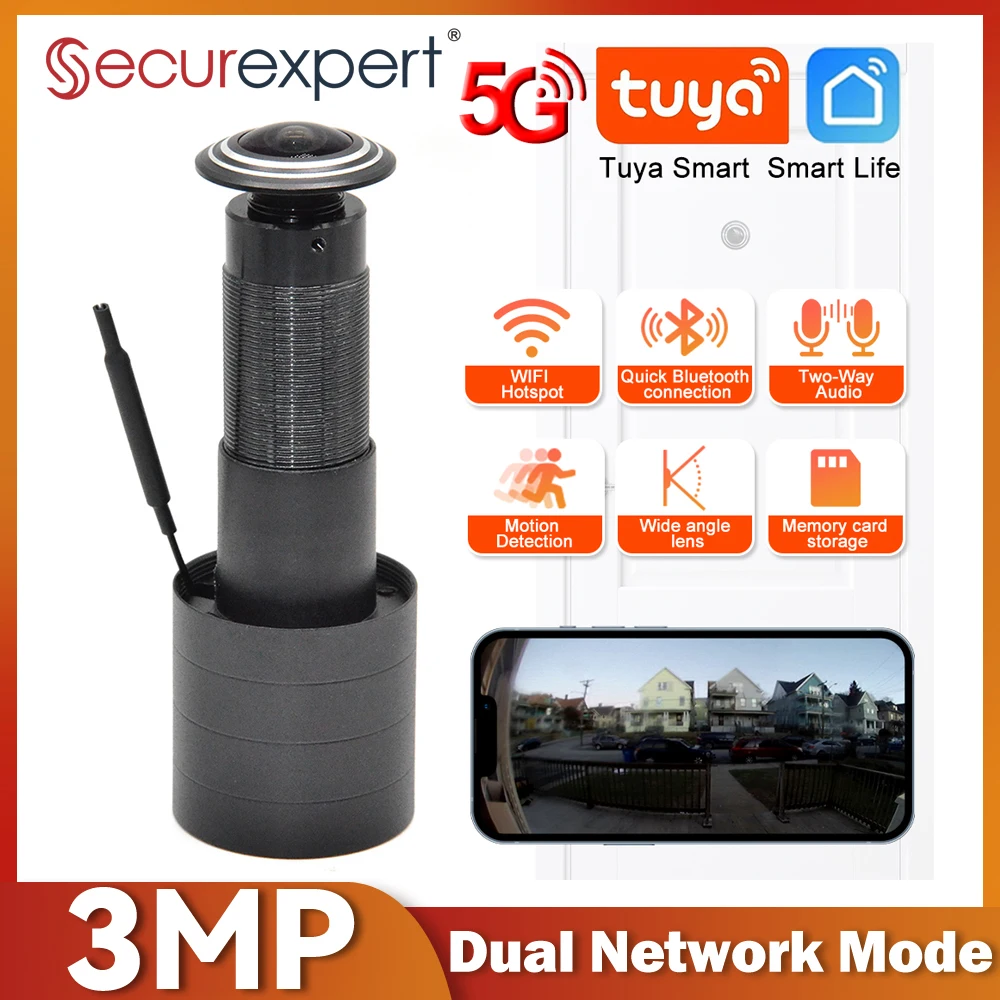 Home Security Front Door Camera - 3MP HD 2.4G/5G WiFi 도어 뷰어