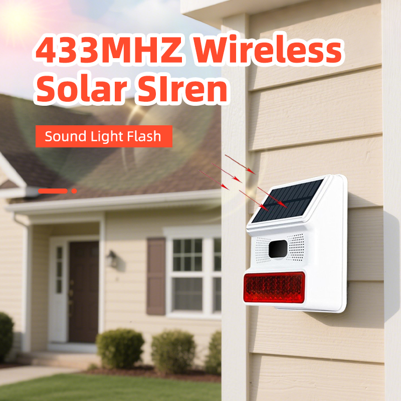 Solar Security Light - 야외 경보 경적 433MHZ 무선 태양광