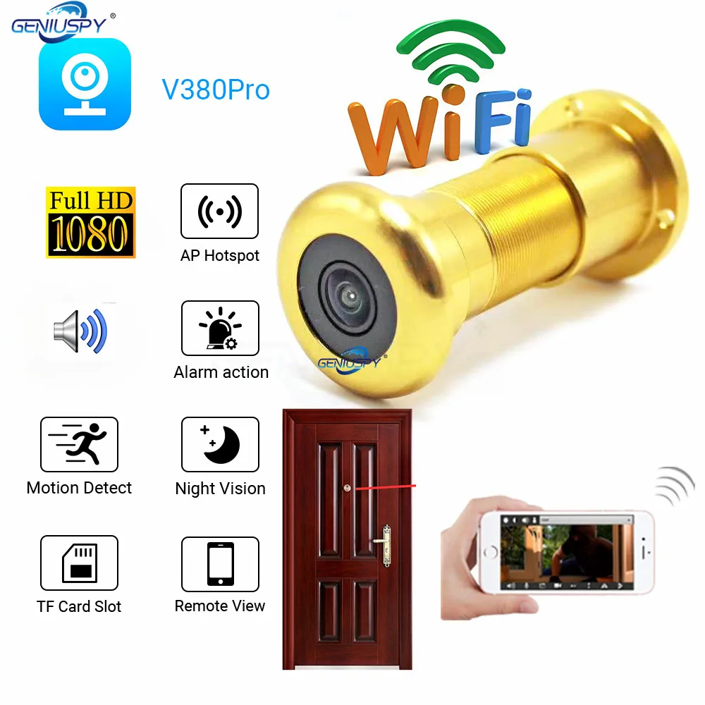 Home Security Front Door Camera - Glod Sliver 1080P 클라우드 스토리지 TF