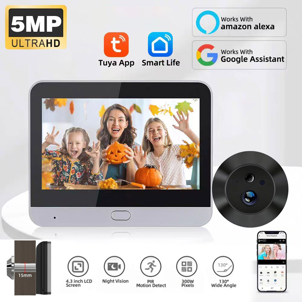 Home Security Front Door Camera - WiFi 2.4Ghz 5MP 투야 스마트 라이프