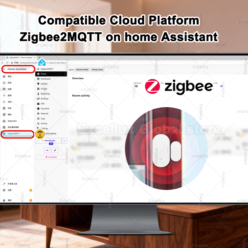 Zigbee 3.0 밝기/진동 센서가있는 도어 윈도우  - Home Security Guard 리뷰 및 가격