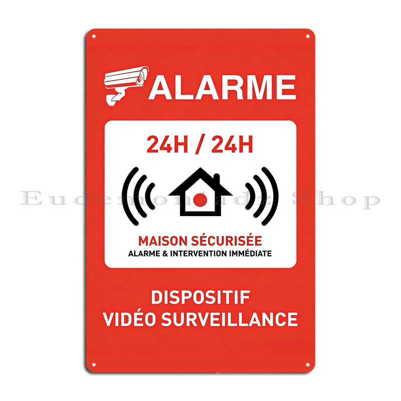 레트로 24시간 알람 시스템 금속 간판 플라크 빈티지  - Home Security Installation 리뷰 및 가격