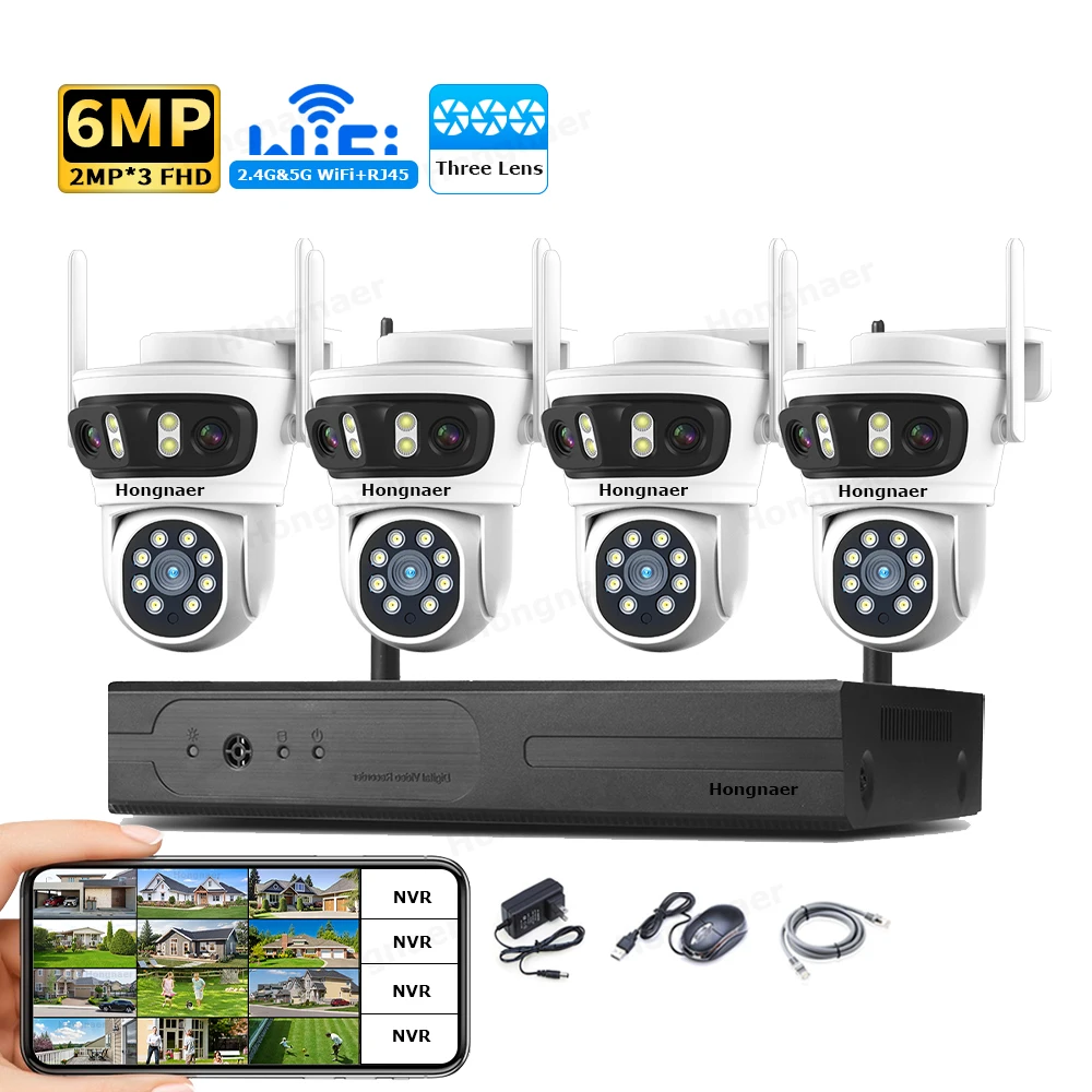 2026 홍나르 6MP 4채널 3렌즈 2.4G 5G W - Home Security And Cameras 리뷰 및 가격