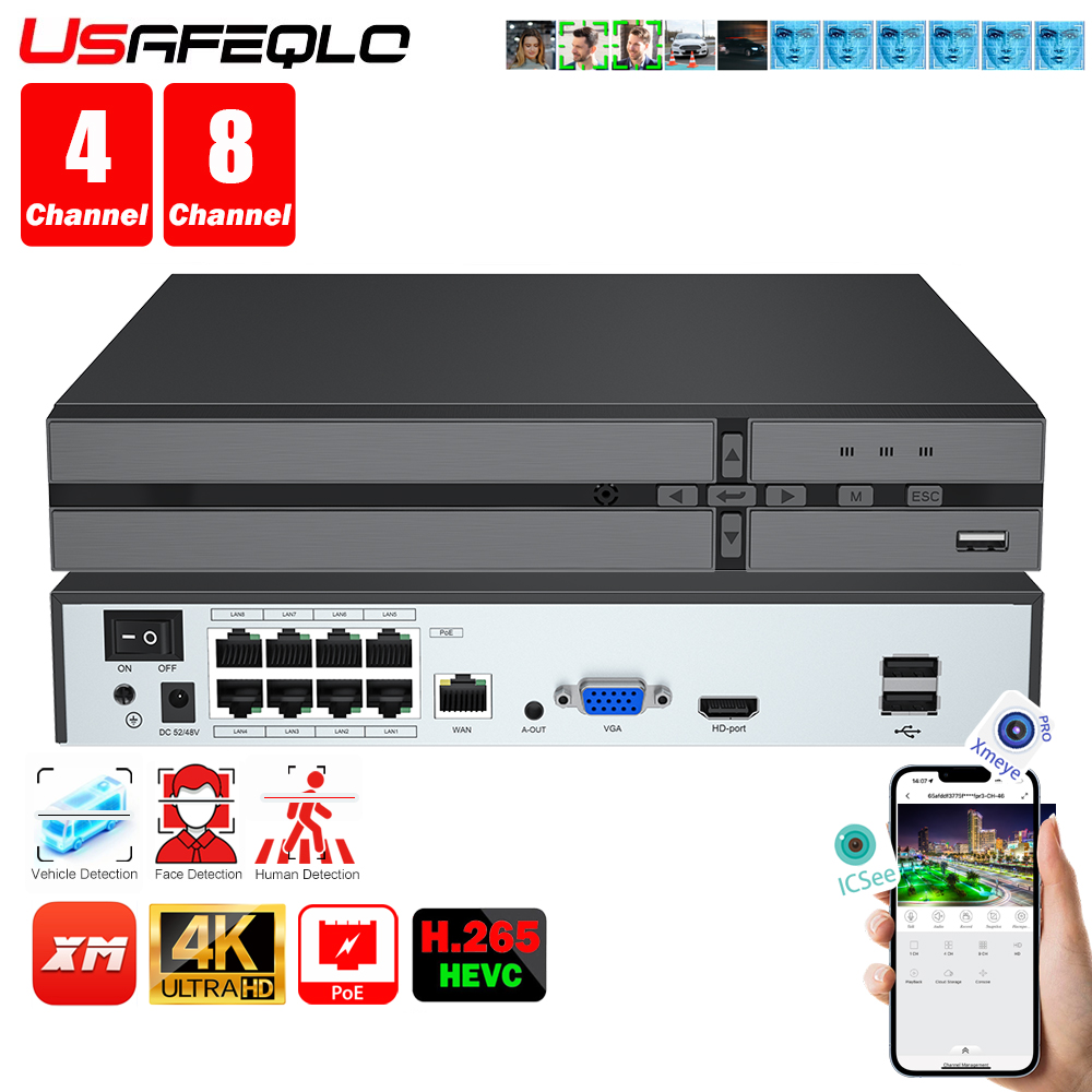 얼굴 감지 H.265 8ch*4K 4ch/8ch PoE - Home Security And Cameras 리뷰 및 가격