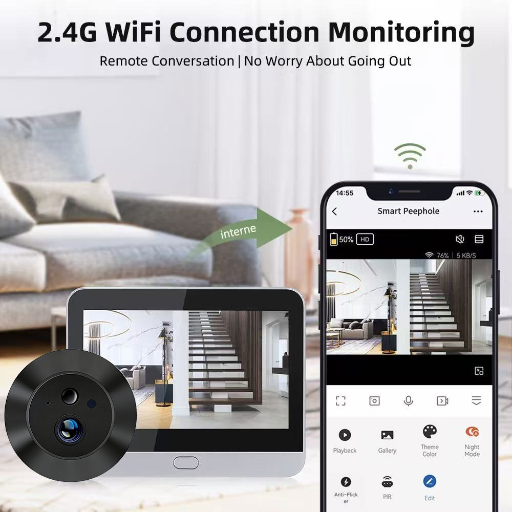 WiFi 2.4Ghz 5MP 투야 스마트 라이프 앱 디 - Home Security Front Door Camera 리뷰 및 가격
