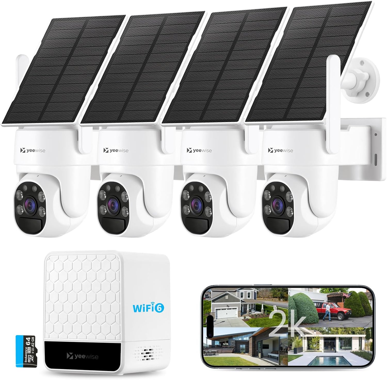 무선 야외 태양광 보안 카메라 시스템, 360도 팬-틸 - Home Security Cameras No Subscription 리뷰 및 가격