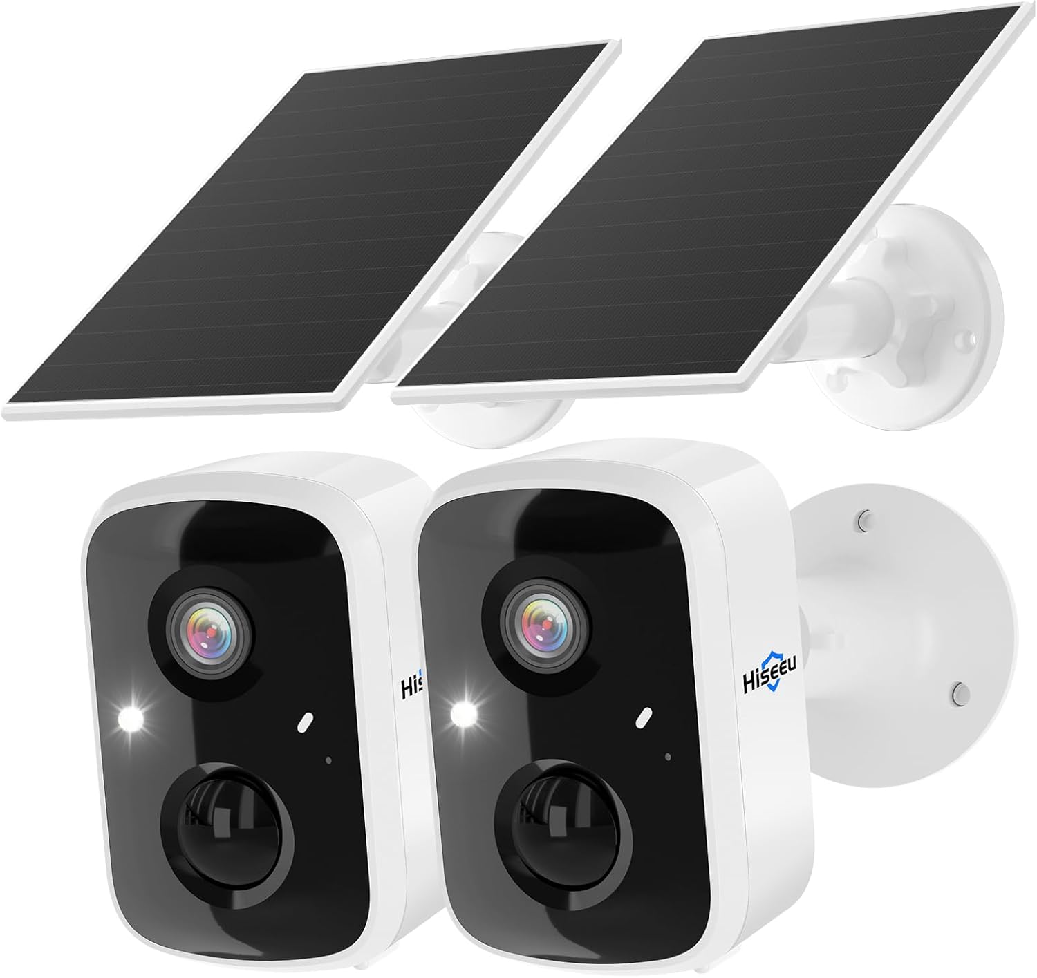 태양광 보안 카메라 무선 야외 2팩, 배터리 구동 3K - Home Security Images 리뷰 및 가격