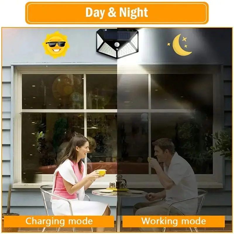 100LED 야외 태양광 정원등, 모션 센서 방수 태양 - Solar Security Light 리뷰 및 가격