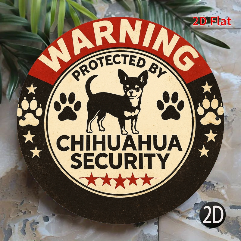 치와와 보안사각대 표지판으로 보호되는 경고 표시 - 빈 - Home Security Bars 리뷰 및 가격
