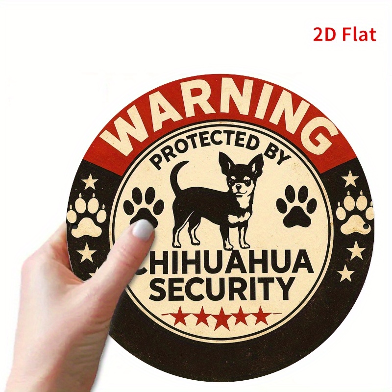 치와와 보안사각대 표지판으로 보호되는 경고 표시 - 빈 - Home Security Bars 리뷰 및 가격