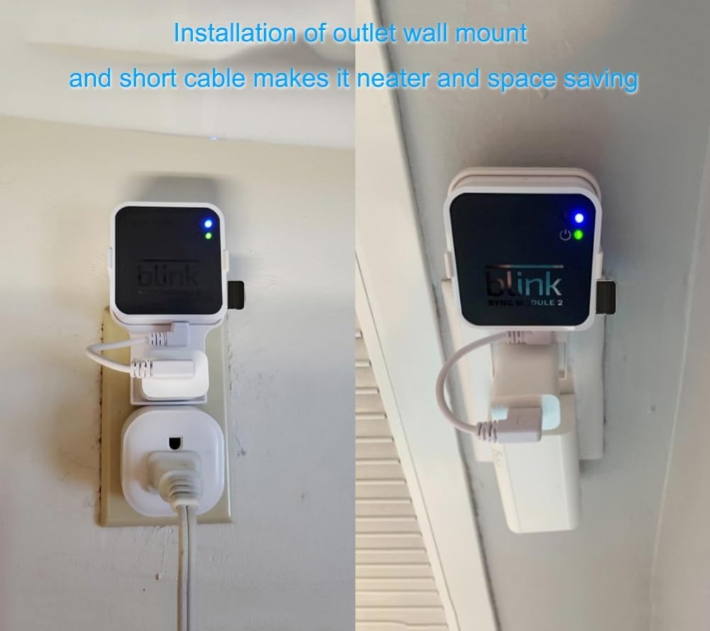 블링크 싱크 모듈 2용 콘센트형 벽걸이, 공간 절약형  - Home Security Images 리뷰 및 가격
