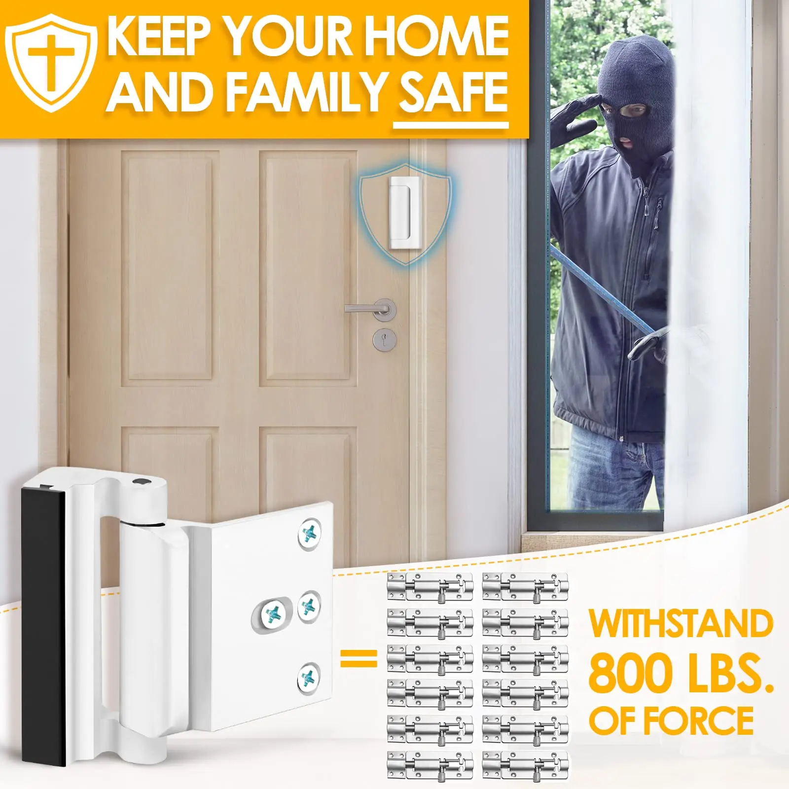 새로운 홈 보안 도어 잠금 장치 알루미늄 합금 도난 방 - Home Security Door Reinforcement Lock 리뷰 및 가격