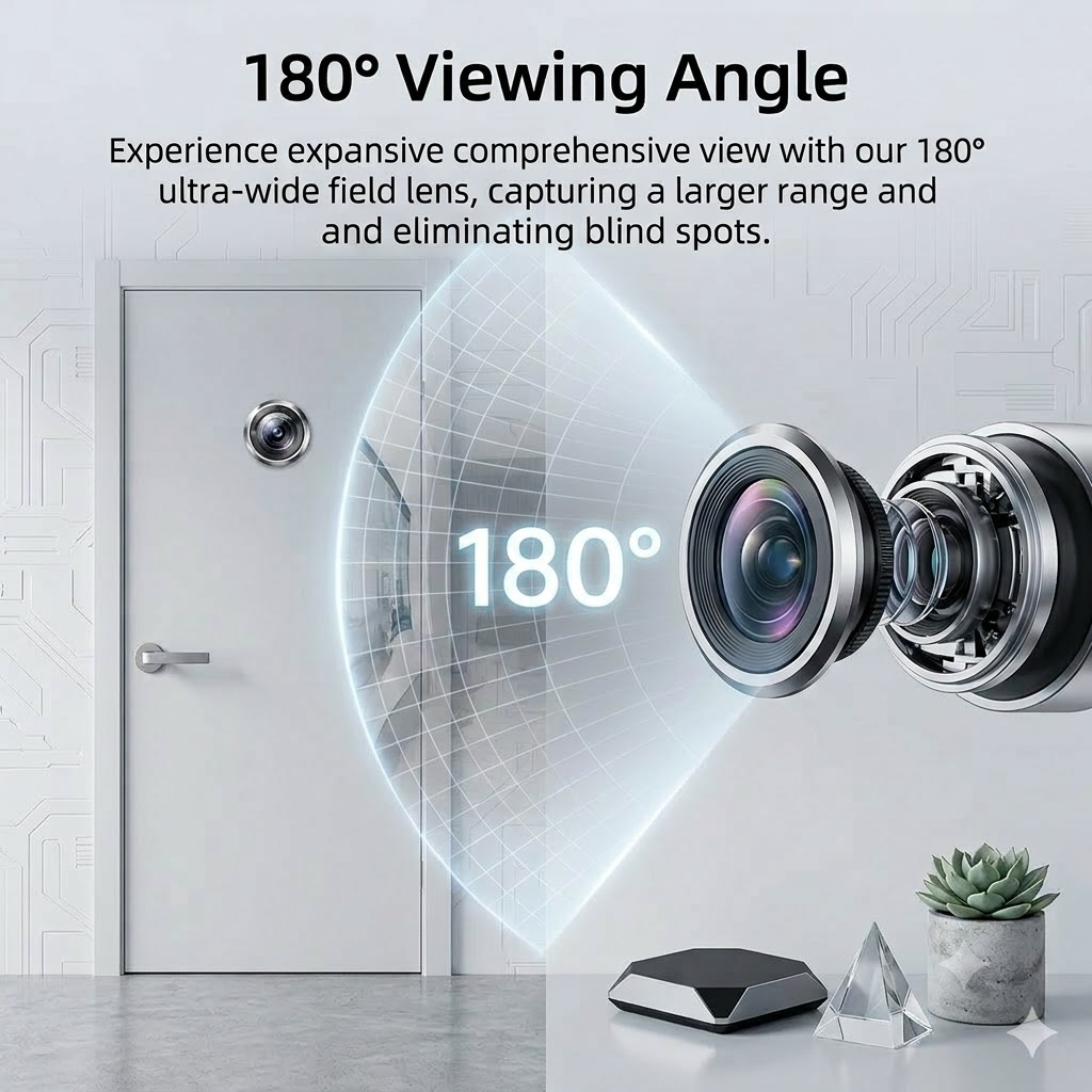 180 °   3MP 2K 틈구멍 카메라,5G/2.4G - Home Security Front Door Camera 리뷰 및 가격