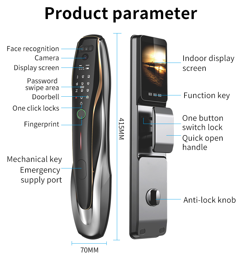 TYSH 투야 보안 지문 NFC 카드 잠금 해제 얼굴  - Home Security Front Door Camera 리뷰 및 가격